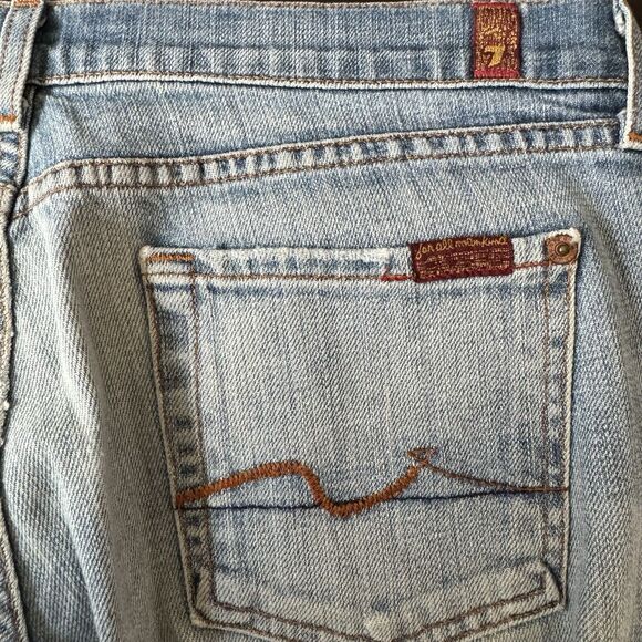 Seven 7 for all Mankind Flare Leg Jeans Womens Size 30 Blue Denim Made in USA - Picture 8 of 16